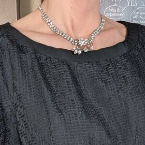 vintage RHINESTONE CHOKER NECKLACE 1950's 1960's